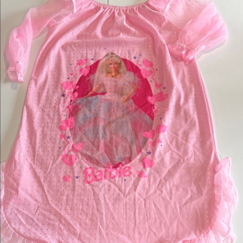 Pink‎ Barbie Nightgown - 8, vintage, ruffles, dainty